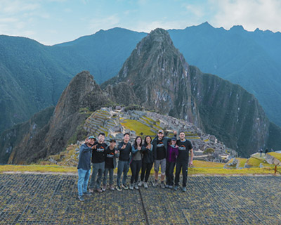 Panoramic view of the mysterious citadel of Machu Picchu