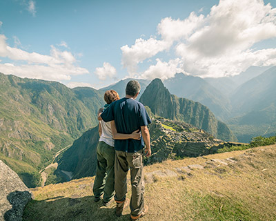 Houses, streets and small platforms in the citadel of Machu Picchu