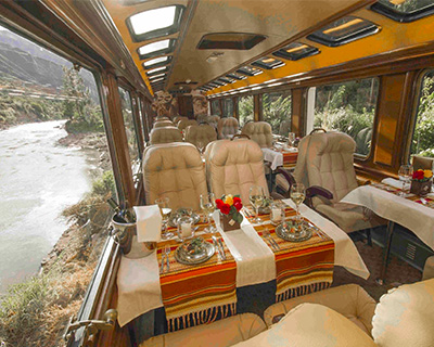 Comfortable interiors of Inca Rail Wagon 360