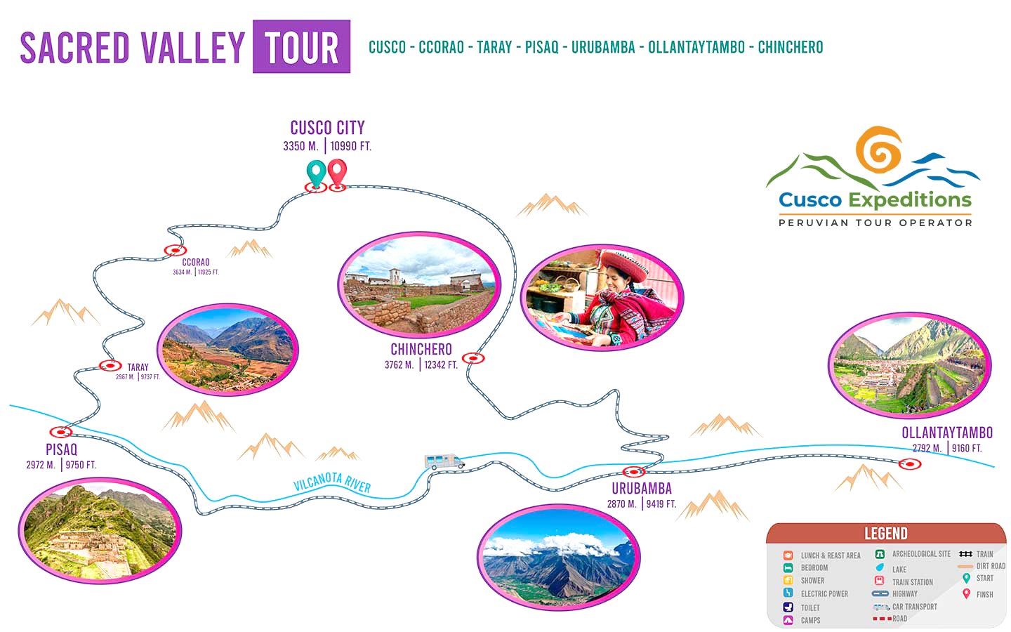 Map Sacred Valley Tour