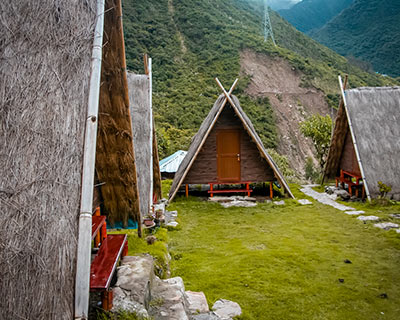 Our accommodations in Chaullay in the middle of the cloud forest - Andean Huts