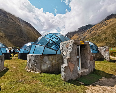 Our accommodations in the Sky Camp where we can see the sky while we are taking a rest